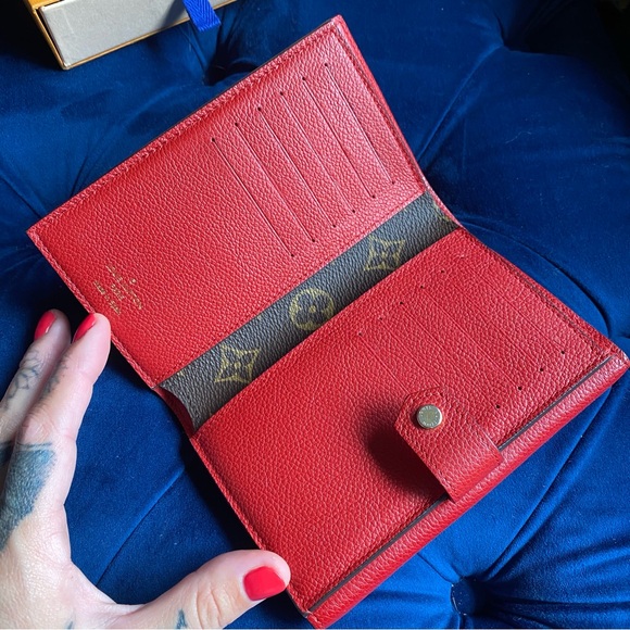 SOLD Authentic Louis Vuitton Cerise Monogram Canvas Pallas Compact Wallet Red - Picture 5 of 12